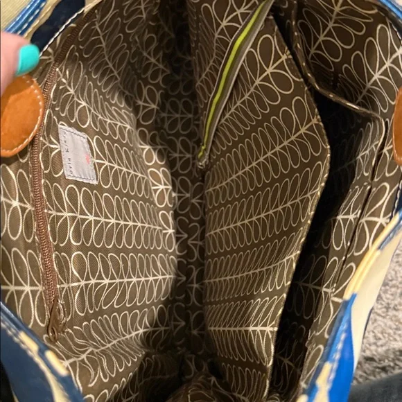 Orla Kiely Crossbody Shoulder Tote Bag Floral Multi Stem Blue Bright Spring - Picture 9 of 11